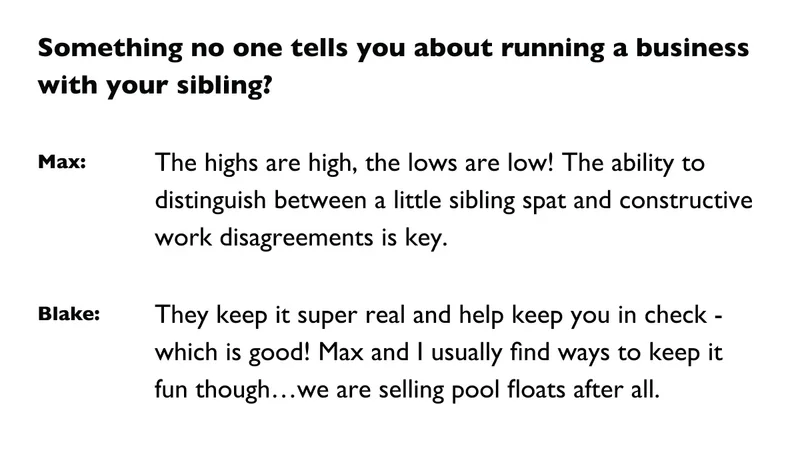 Something no one tells you about running a business with your sibling?