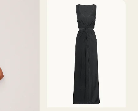 Around The World Front Twist Maxi Dress in Black