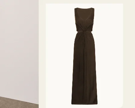 Around The World Front Twist Maxi Dress in Espresso