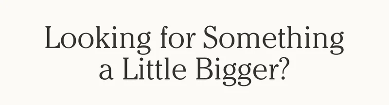 Looking for Something a Little Bigger?