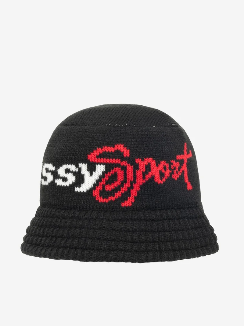 Image of Stussy Bucket Stussy Sport Knit - Black
