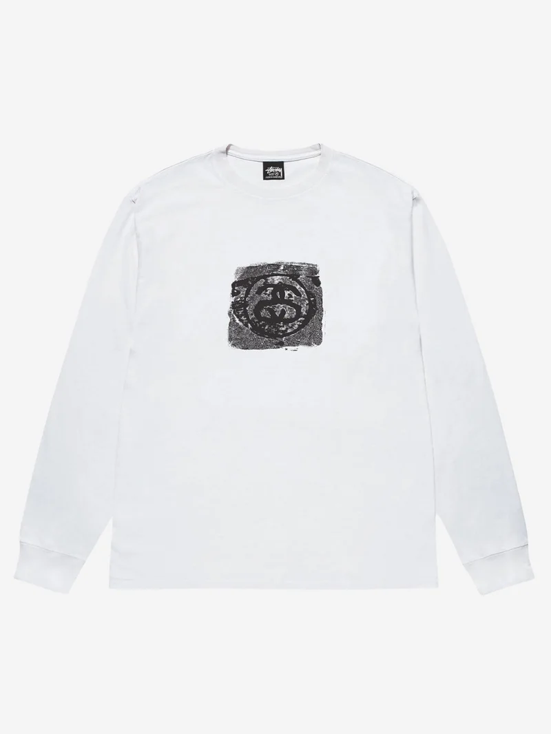 Image of Stussy Mono Long Sleeve Tee - White