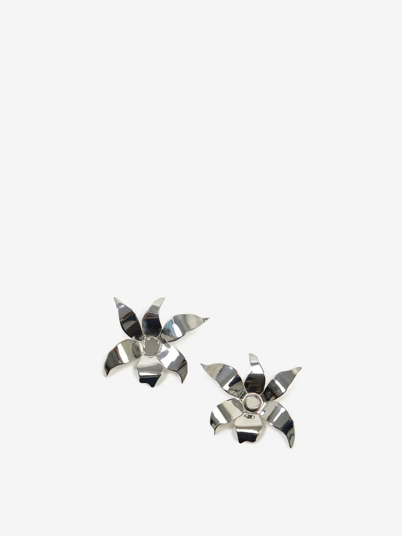 Image of Eyland Small Estelle Flower Earrings - Silver