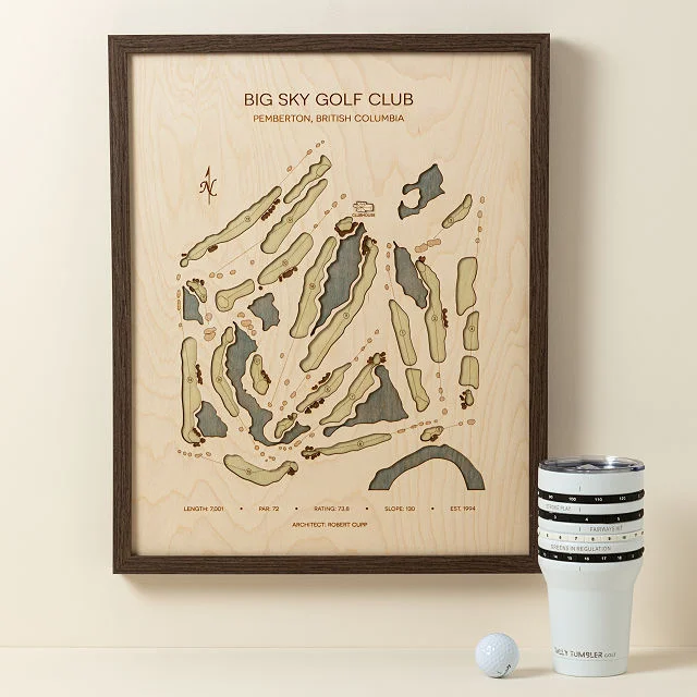 3D Wooden Custom Golf Course Map