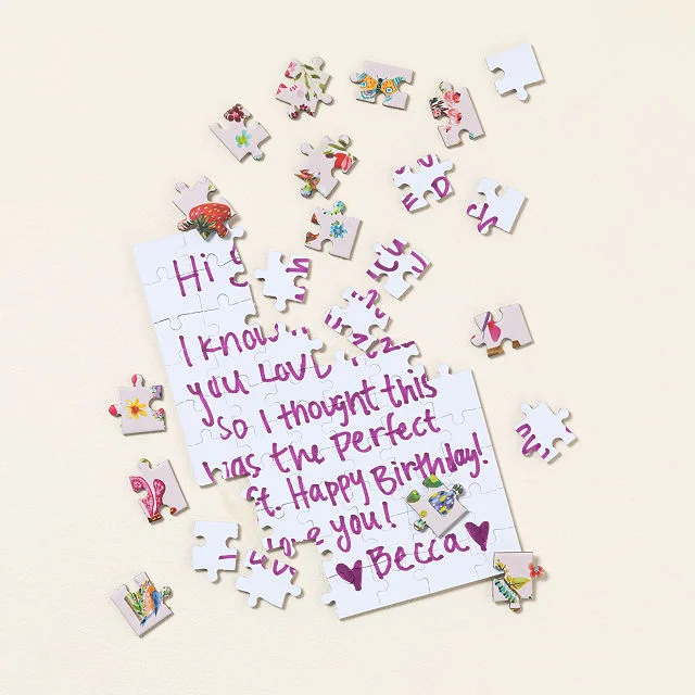 Floral Cottage Puzzle Greeting Card
