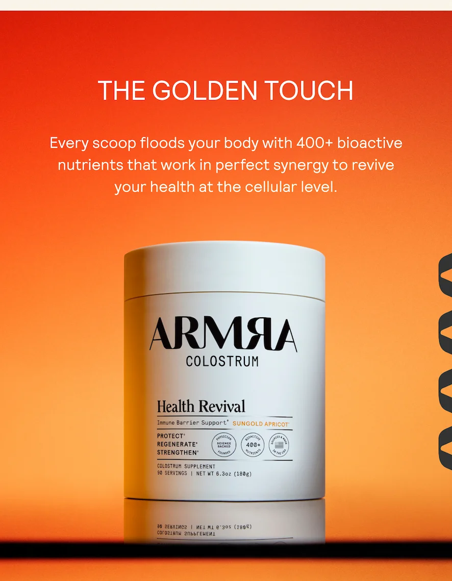 THE GOLDEN TOUCH Every scoop floods your body with 400+ bioactive nutrients that work in perfect synergy to revive your health at the cellular level.