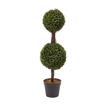 Pure Garden 36" Artificial Podocarpus Double Ball Topiary
