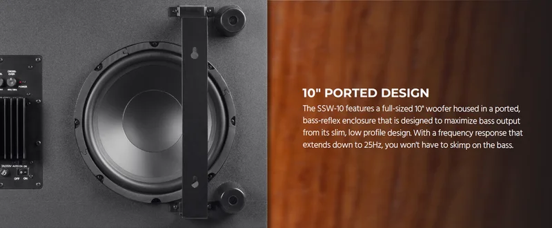 Monoprice SSW-10 10in 150-Watt Powered Slim Subwoofer