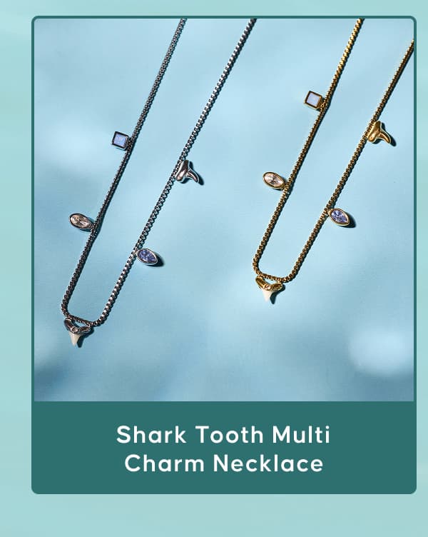 Shark Tooth Multi Charm Necklace
