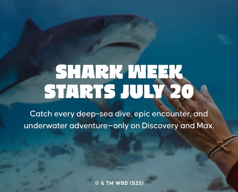 Shark Week Starts July 20. Catch every deep-sea dive, epic encounter, and underwater adventure—only on Discovery and Max.