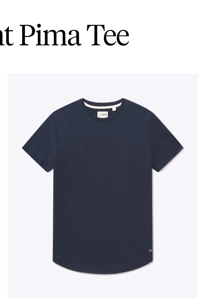 Featherlight Pima Tee - Marine Navy