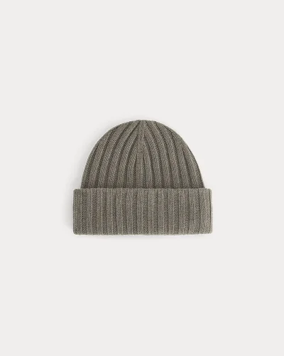 Image | Chunky Ribbed Beanie | Taupe Melange