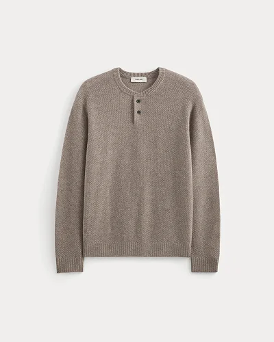 Image | Henley in Wool Cashmere | Light Heathered Taupe