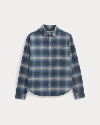 Image | Brushed Flannel Shirt | Blue Ombre Plaid