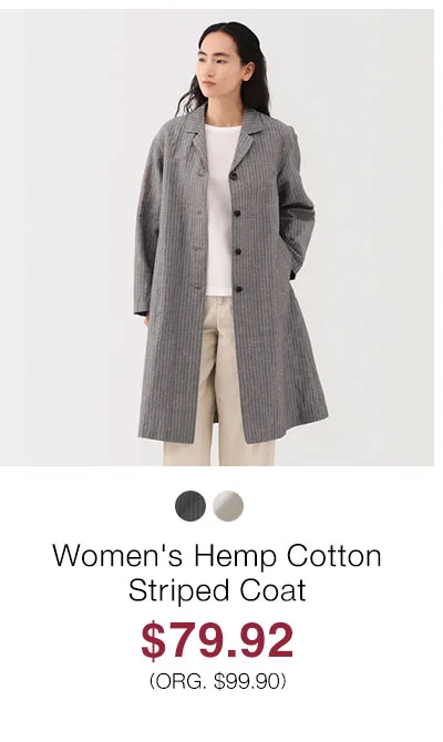 Shop Women's Hemp Cotton Striped Coat