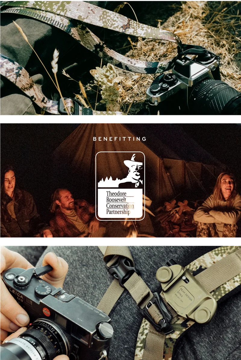 Peak Design x Sitka Slide Lite camera strap and Capture camera clip