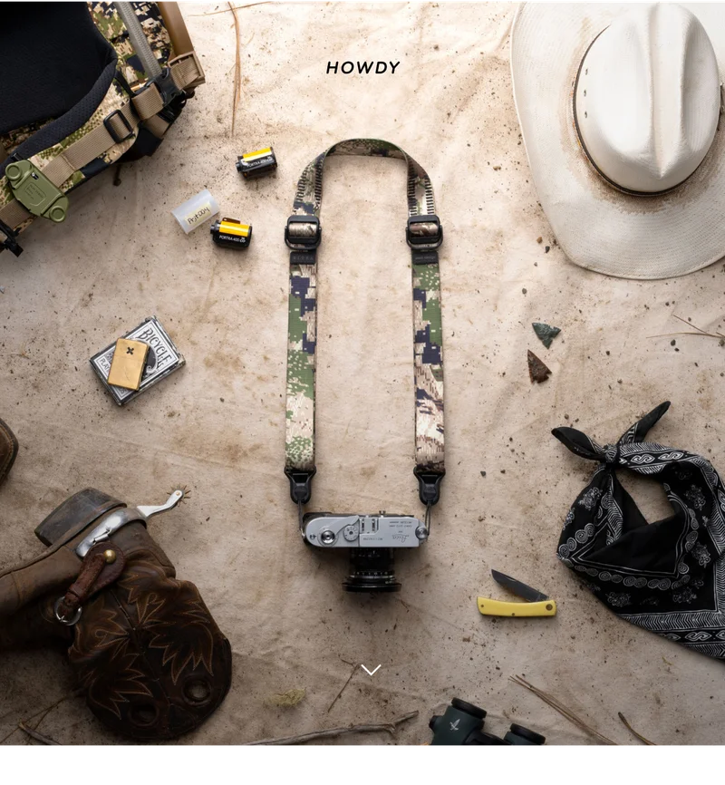Film camera with new Peak Design x Sitka Strap