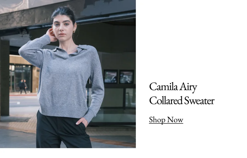 Camila Airy Cashmere Collared Sweater