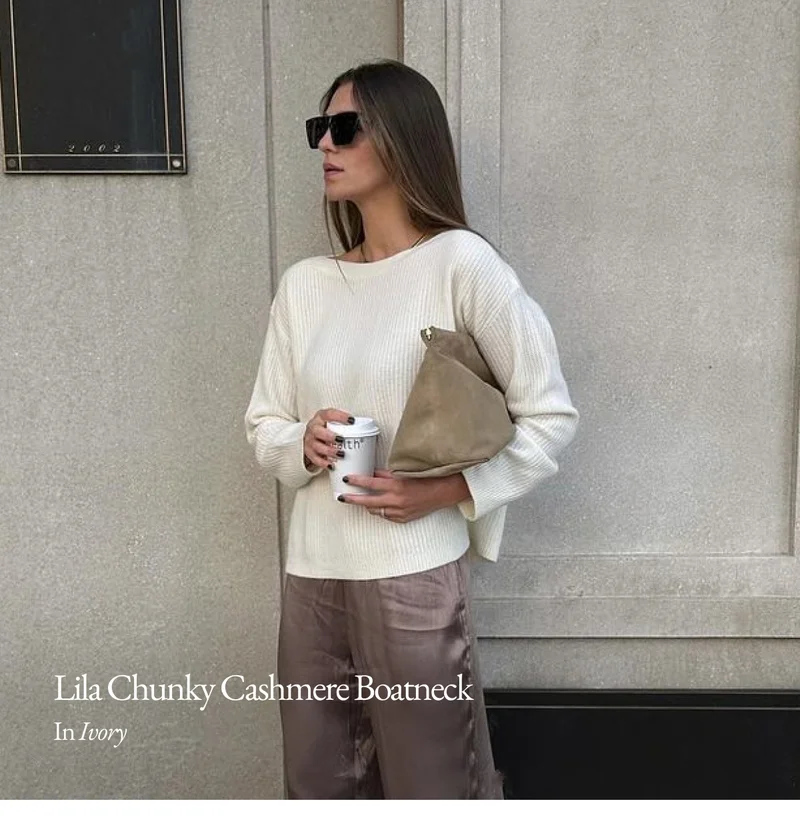Lila Chunky Cashmere Boatneck