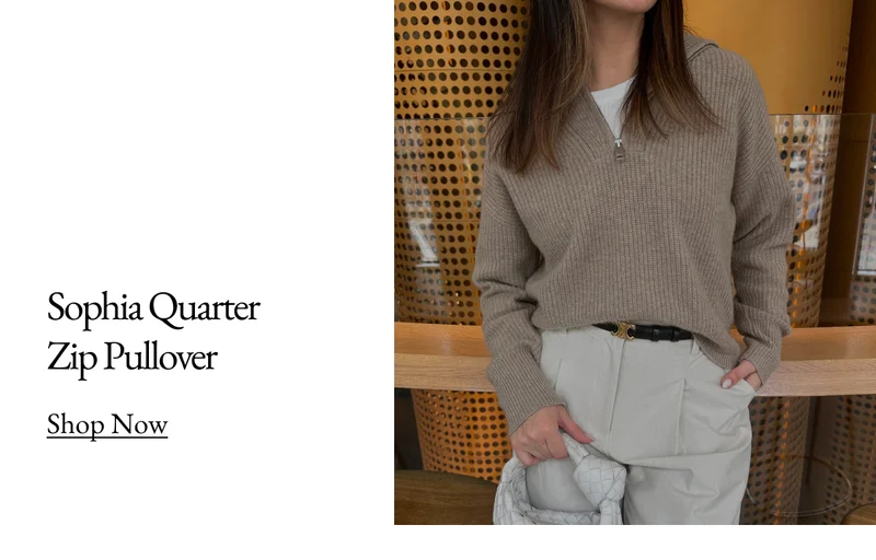 Sophia Chunky Cashmere Quarter Zip Pullover
