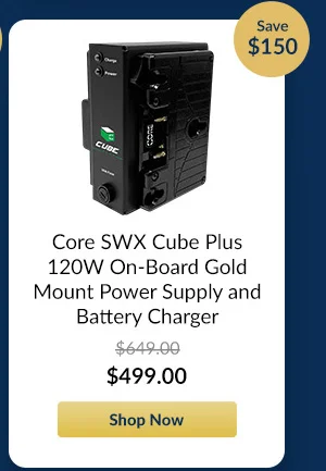 Core SWX Cube Plus 120W On-Board Gold Mount Power Supply and Battery Charger