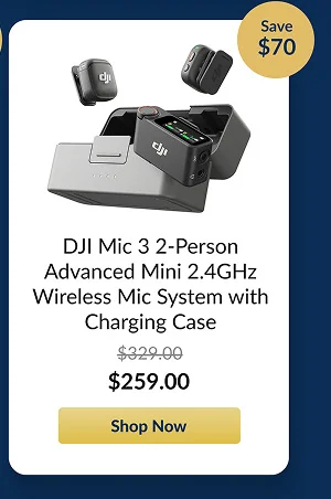 DJI Mic 3 2-Person Advanced Mini 2.4GHz Wireless Mic System with Charging Case