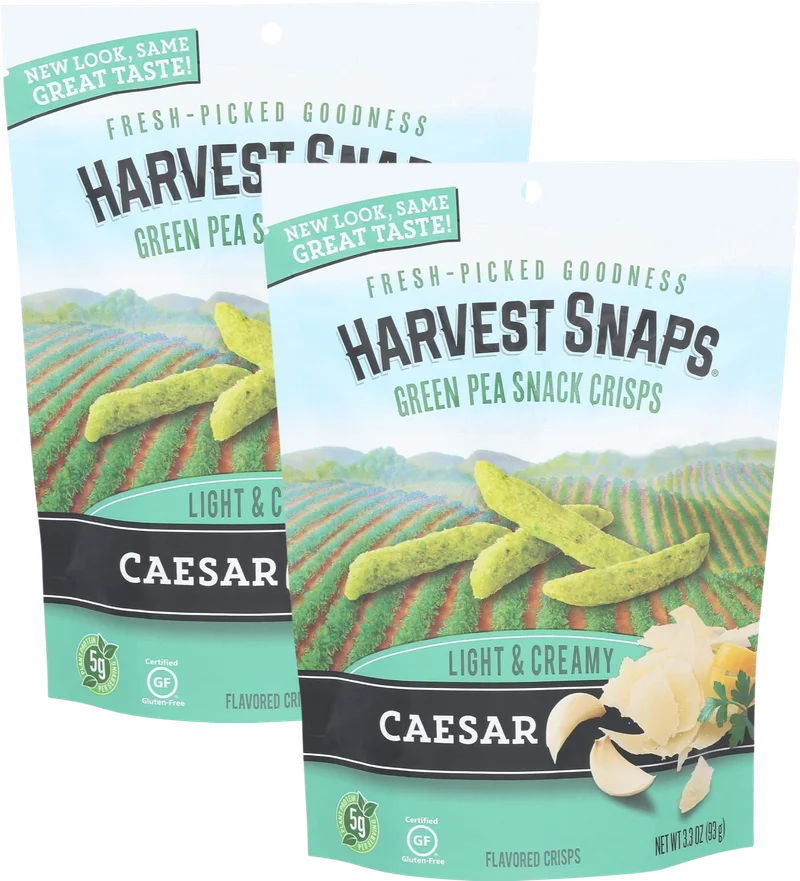 Image of Harvest Snaps Caesar Green Pea Snack Crisps (2 Pack)