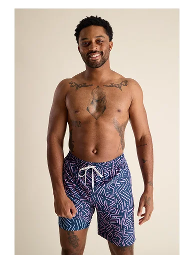 Lined Classic Swim Trunk: The Dark Marzipans 7"