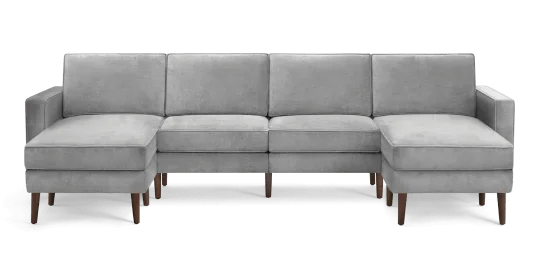 Nomad Velvet King Sofa with Double Chaise