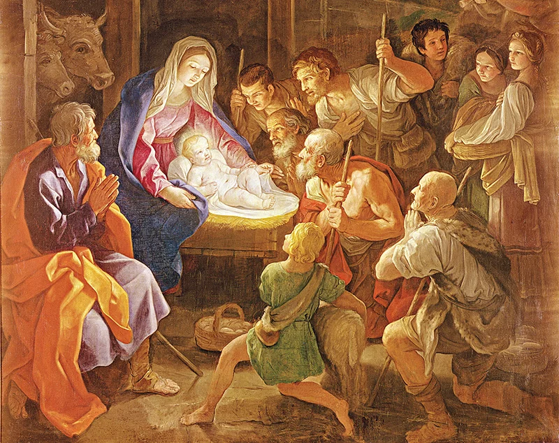 “The Nativity at Night” by Guido Reni, an Italian baroque painter.