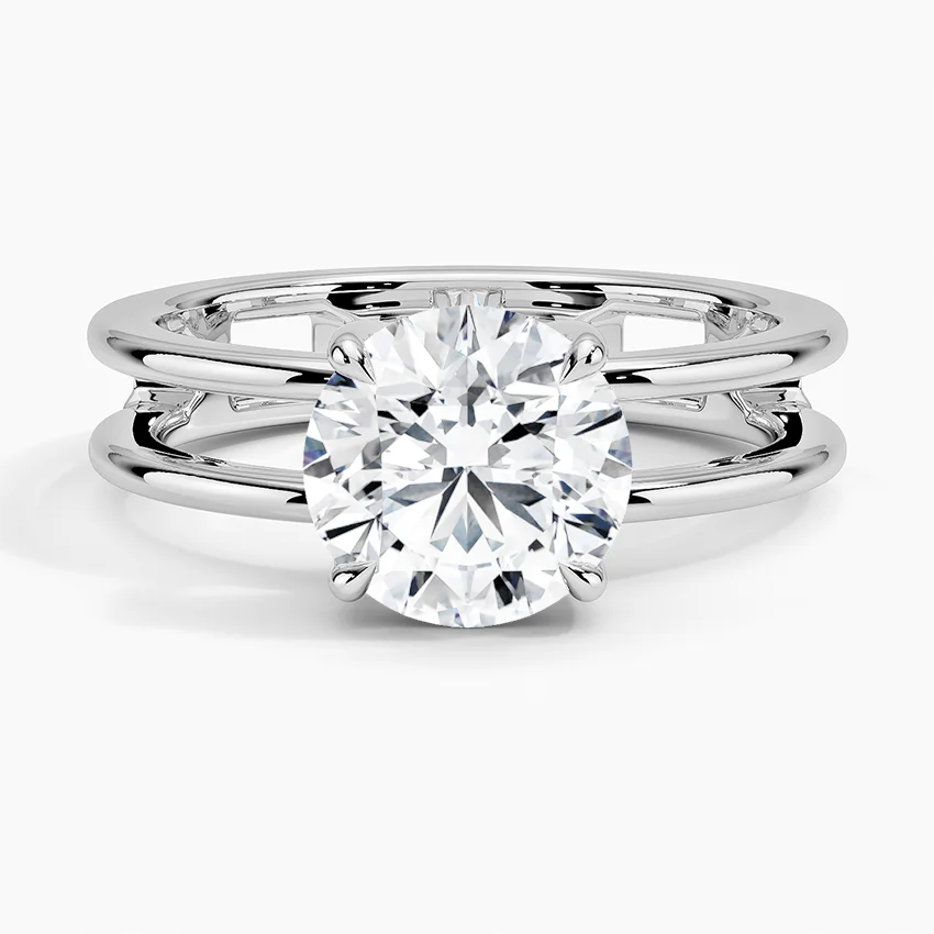 Aimee Open Double Band Solitaire Ring