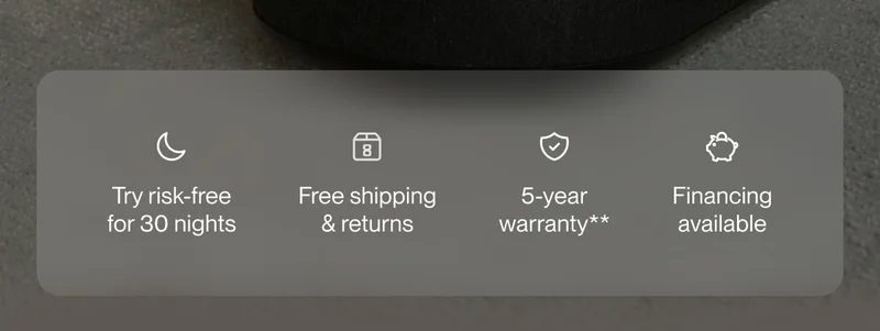 Try risk-free for 30 nights | Free shipping & returns | 5-year warranty