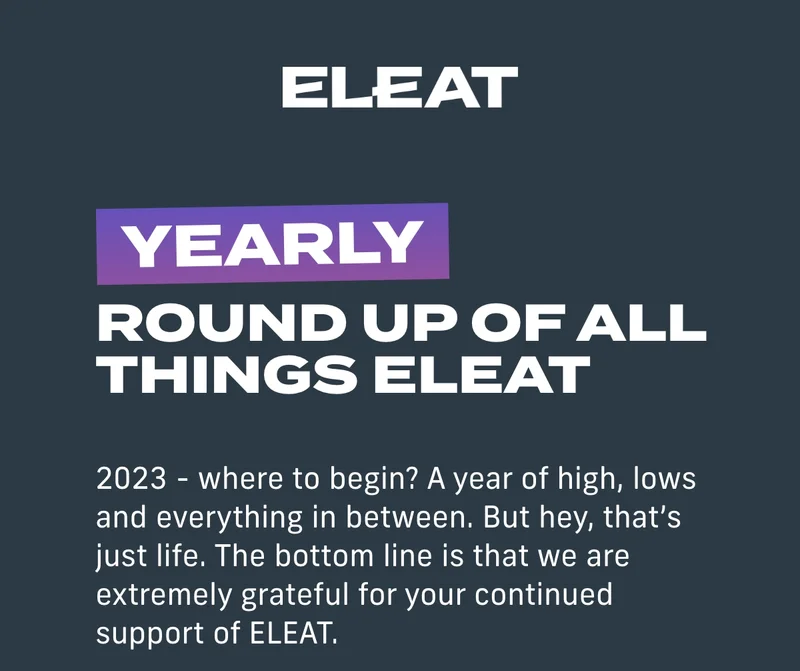 Yearly round up of all things ELEAT