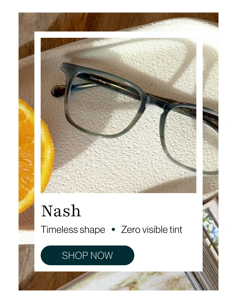 The Nash: Our most iconic frame, featuring a classic keyhole bridge and timeless silhouette.