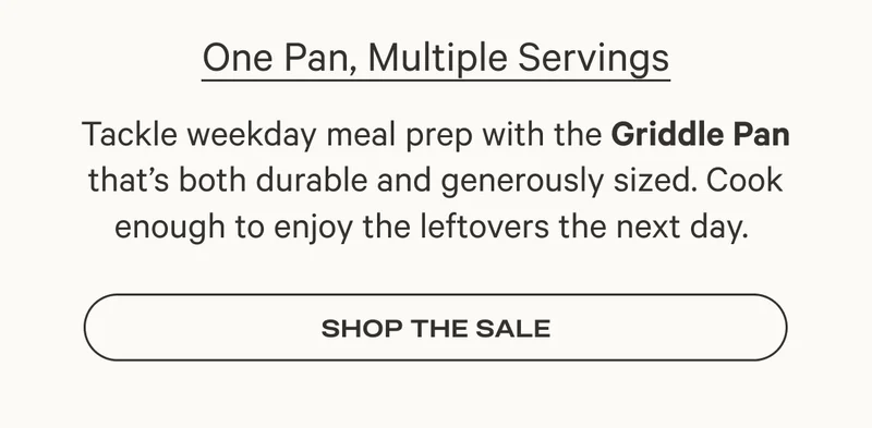 One Pan, Multiple Servings