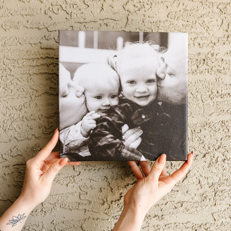 Canvas print of family.
