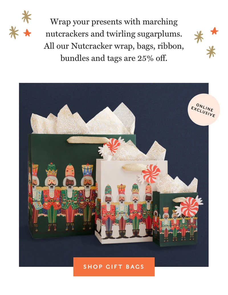 Nutcracker Wrap, Bags, Ribbons, Bundles and Tags
