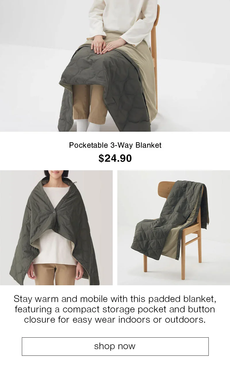 Shop Pocketable 3-Way Blanket