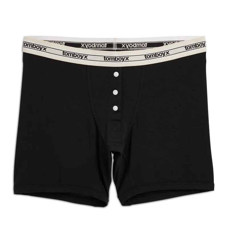 Image of 6" Fly Boxer Briefs - TENCEL™  Modal Retro Black