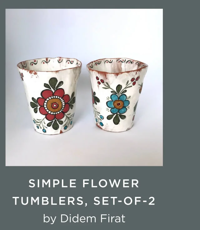 Simple Flower Tumblers, Set-Of-2