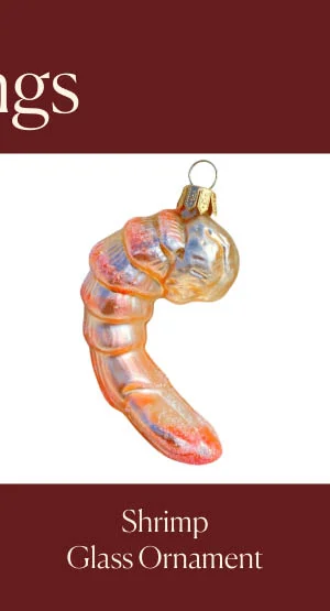 Shrimp Glass Ornament