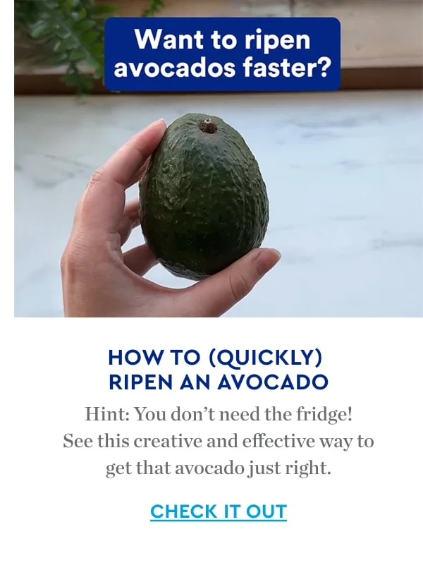 HOW TO QUICKLY RIPEN AN AVOCADO | Hint you don't need the fridge. See this creative and effective way to get that avocado just right. | CHECK IT OUT