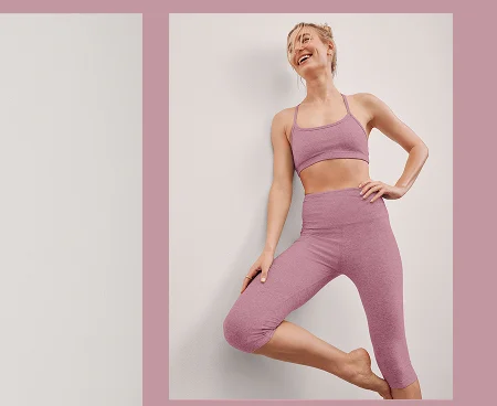 Spacedye Pedal Pusher High Waisted Legging in Ballet Pink Heather