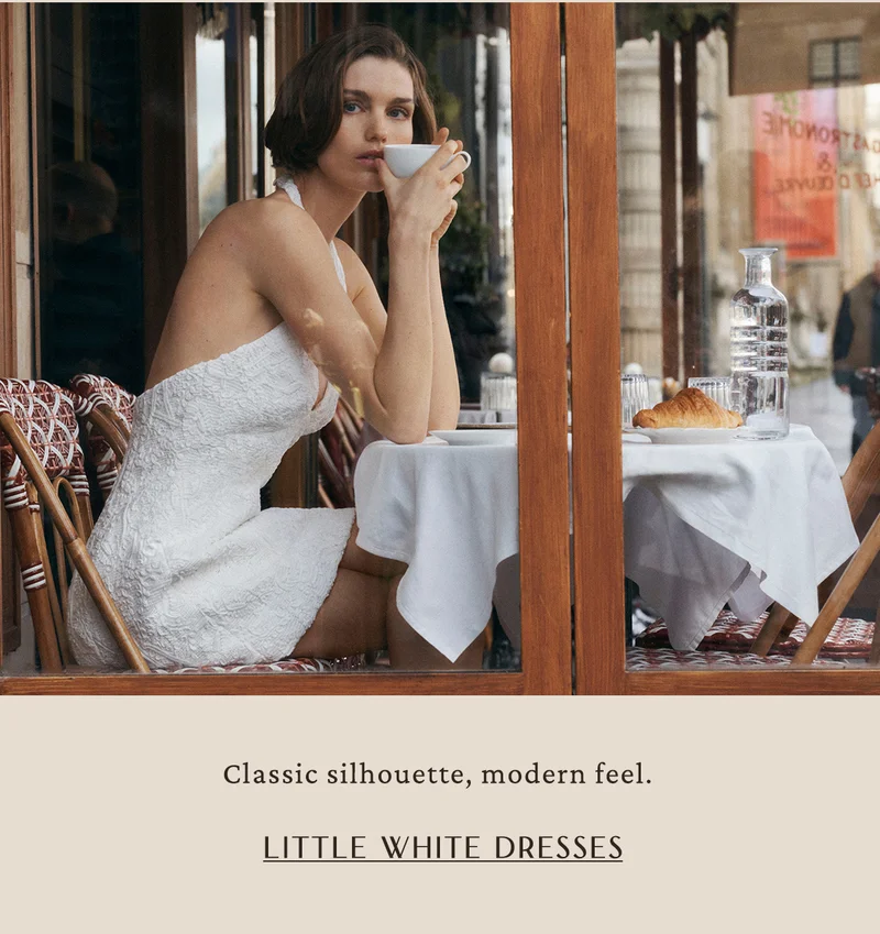 classic silhouette, modern feel. little white dresses