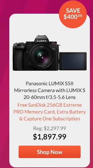 Panasonic LUMIX S5II Mirrorless Camera with LUMIX S 20-60mm f/3.5-5.6 Lens  Free SanDisk 256GB Extreme PRO Memory Card, Extra Battery & Capture One Subscription