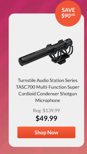 Turnstile Audio Station Series TASC700 Multi-Function Super Cardioid Condenser Shotgun Microphone