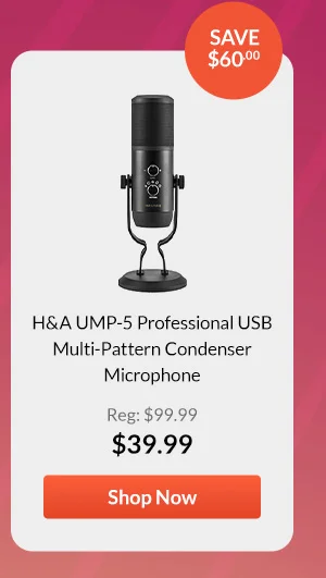 H&A UMP-5 Professional USB Multi-Pattern Condenser Microphone