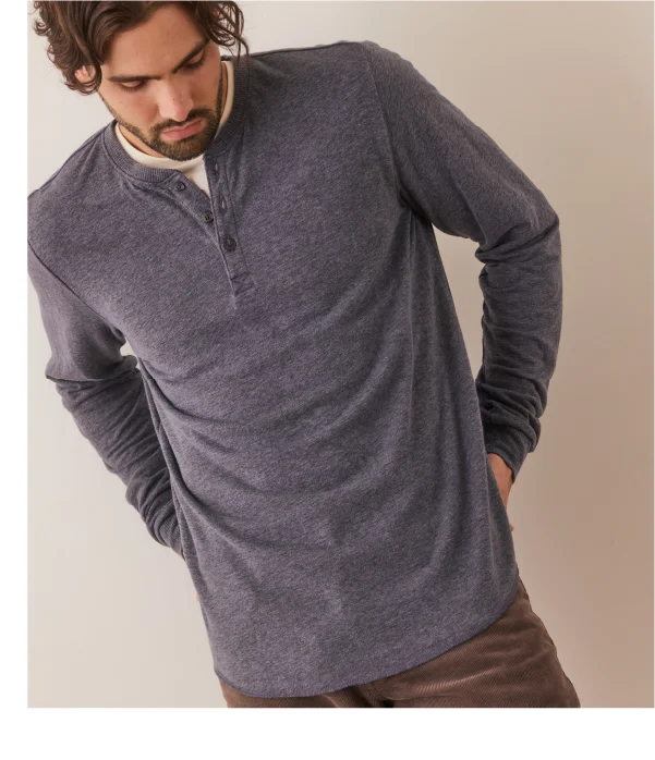 Double Knit Henley Vintage Indigo