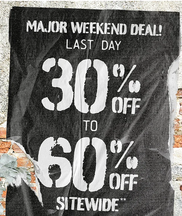Major Weekend Deal Last Day! Limited Time. 30% Off To 60% Off Sitewide. Exclusions Apply. Shop Now