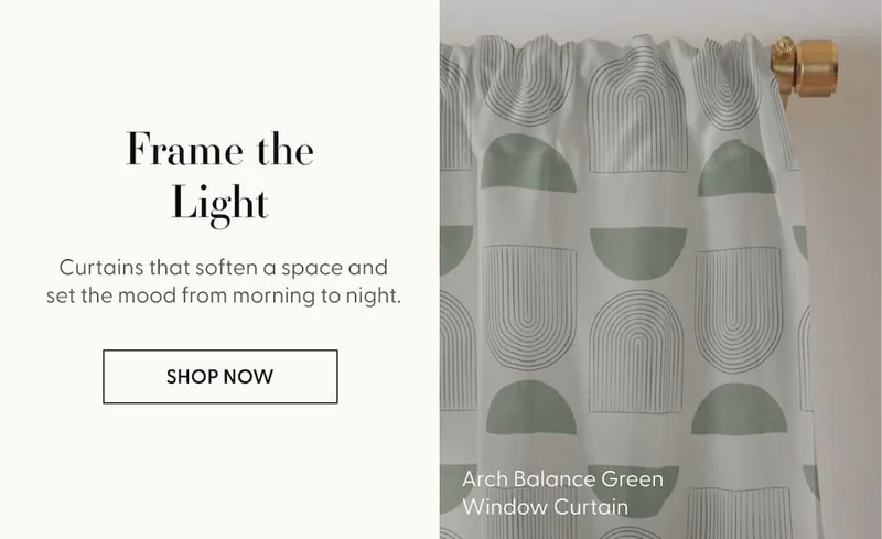 Arch balance green Window Curtain